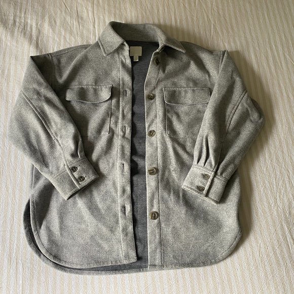 Grey, oversized H&M heavy button down flannel - Picture 1 of 1